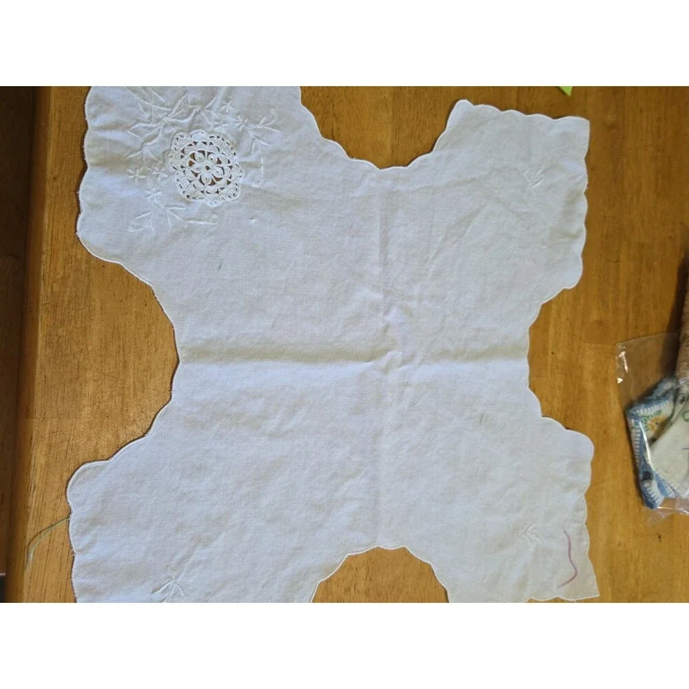 Wnite Embrodiery Bread Cover
